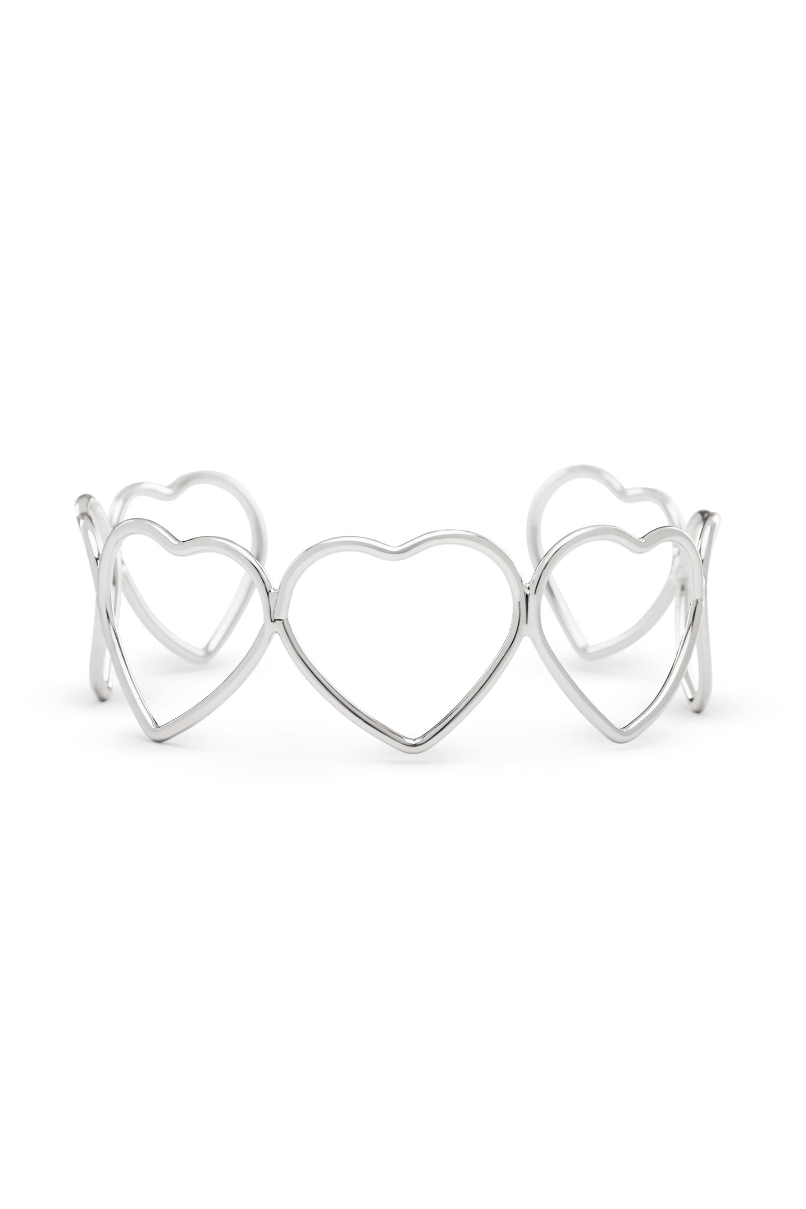 Чокер в форме сердец (one size, серебро) 2861
