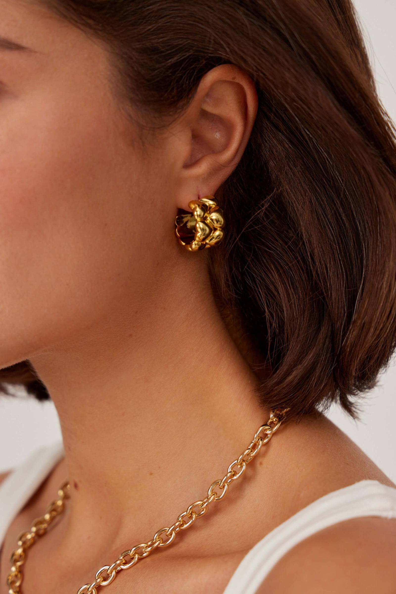 Серьги-дорожка из сердец (золото)