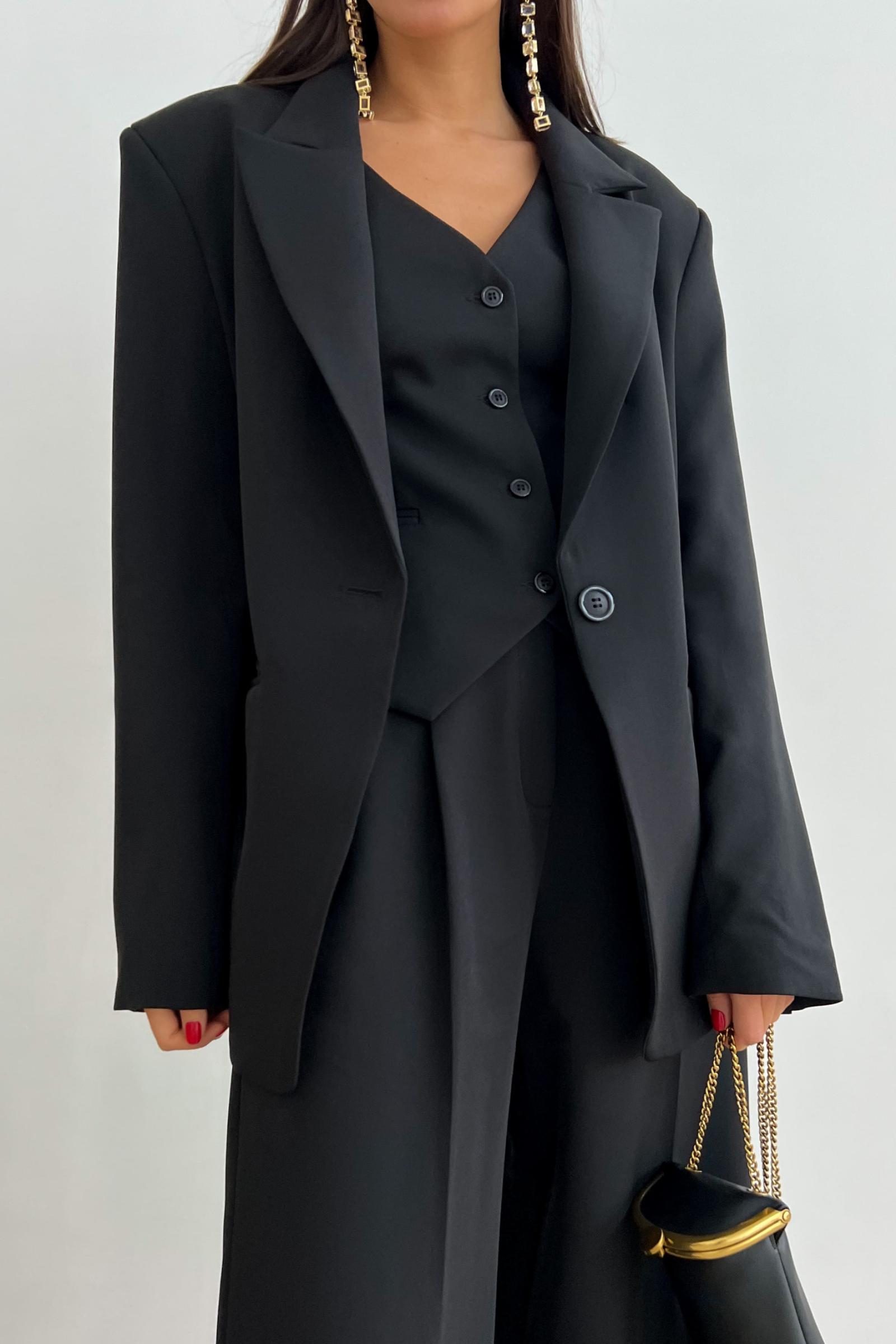 Пиджак оверсайз (черный) (M/L) 