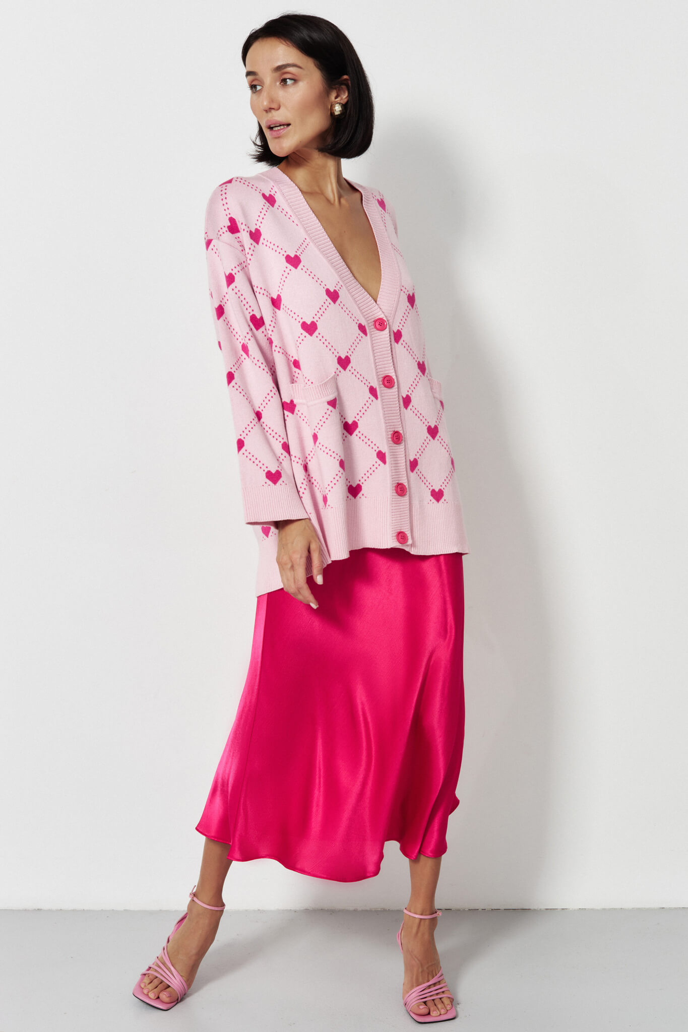 Кардиган heart breaker (розовый) (one size) 