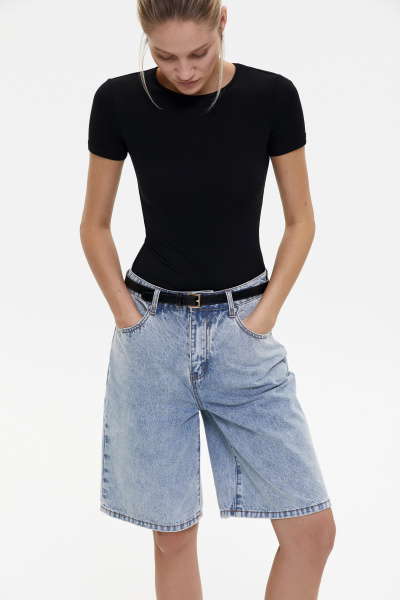 Шорты джинсовые удлиненные/Denim shorts (26/XS, светло-голубой/light blue) 2869