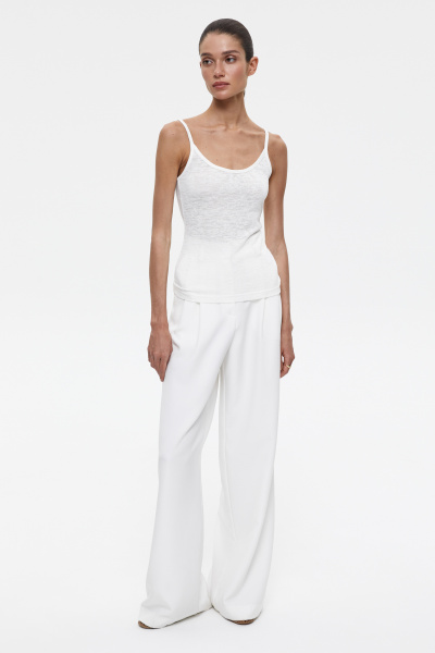 Топ из полупрозрачного трикотажа (L, молочный) 2207