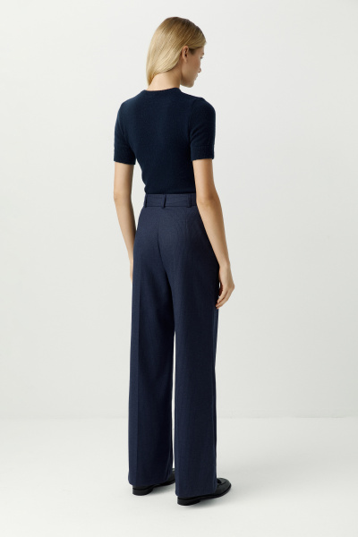 Брюки из костюмной ткани (темно-синий) (XS) 