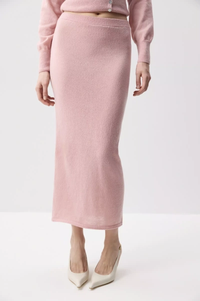 Юбка вязаная миди (Розовый) (M) 