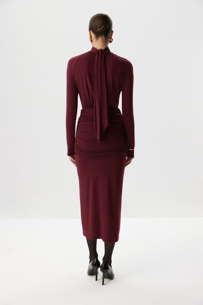 Платье макси с декоративной розой (Винный) (M) 