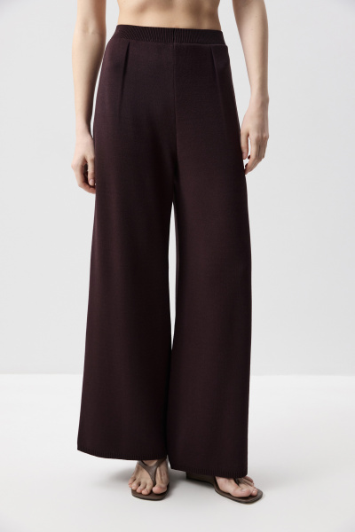 Брюки вязаные с защипами (Шоколадный) (M/L) 