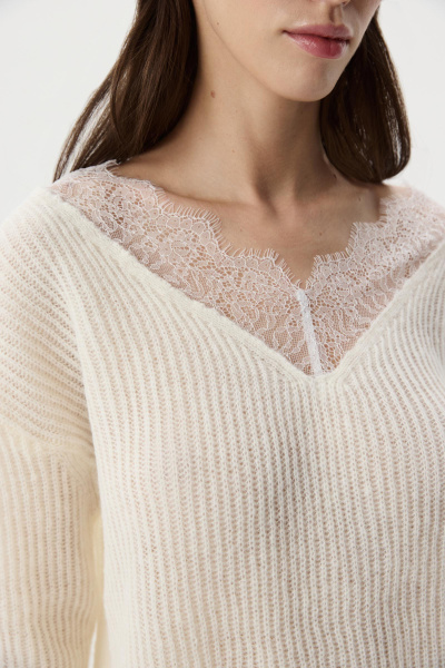 Джемпер с кружевом (Молочный) (XS/S) 