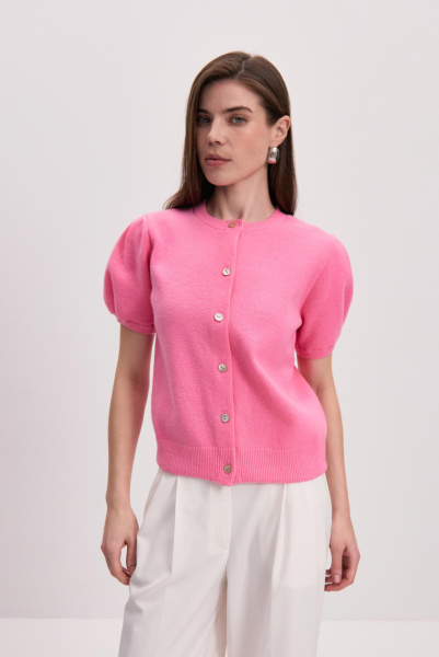 Кардиган с рукавами-фонариками (розовый) (XS/S)