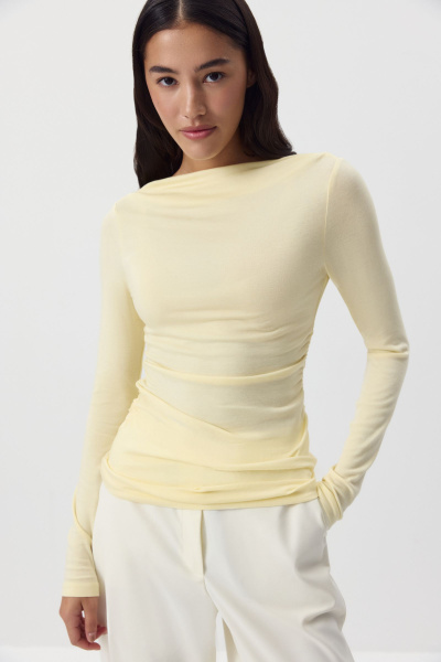 Лонгслив из кашемира с лиоцеллом (сливочный) (M) 