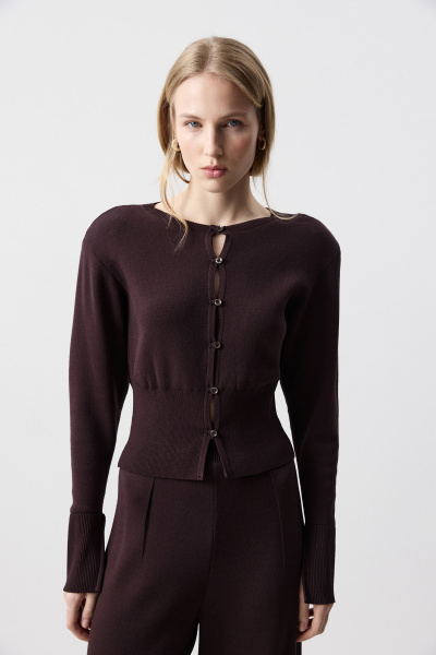 Кардиган с акцентными плечами (Шоколадный) (M/L) 