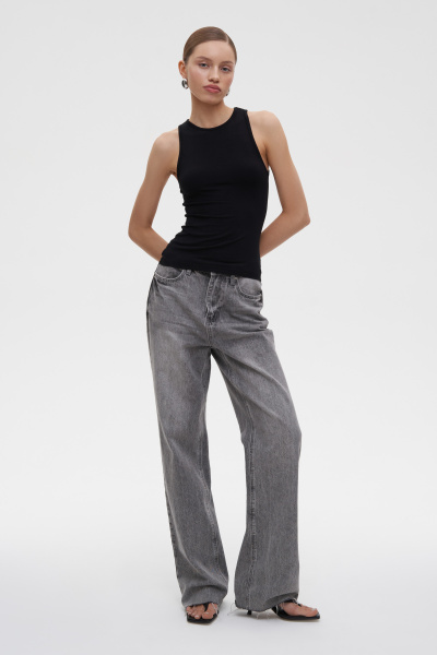 Топ из вискозы (L, черный)