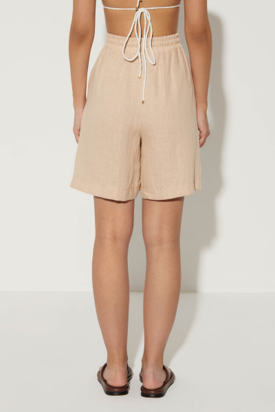 Шорты на резинке изо льна (XS/S, бежевый) 2183