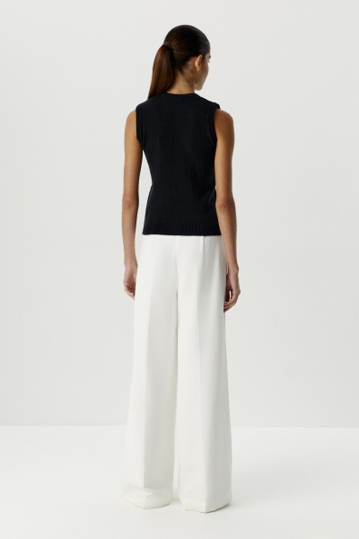 Топ вязаный базовый (черный) (L) 