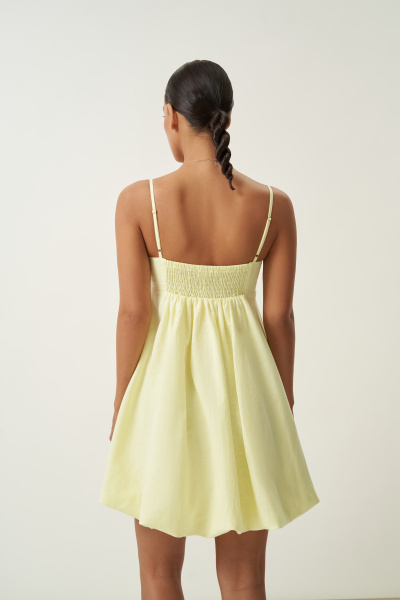 Платье баллон на лямках (желтый) (XS)