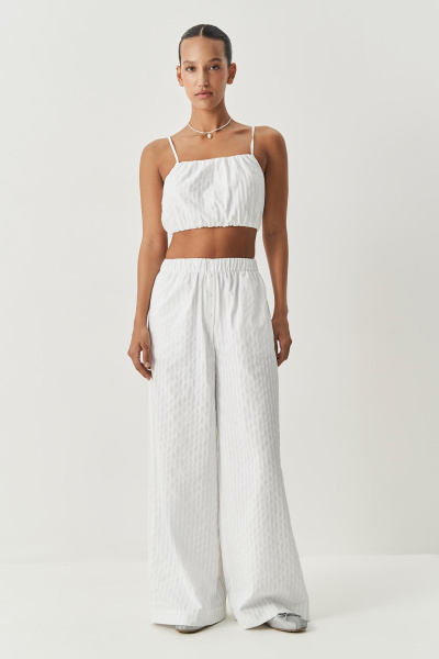 Блузка типа "топ" на бретелях в полоску (белый) (M) 