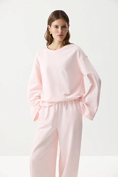 Лонгслив с широкими рукавами (Розовый)