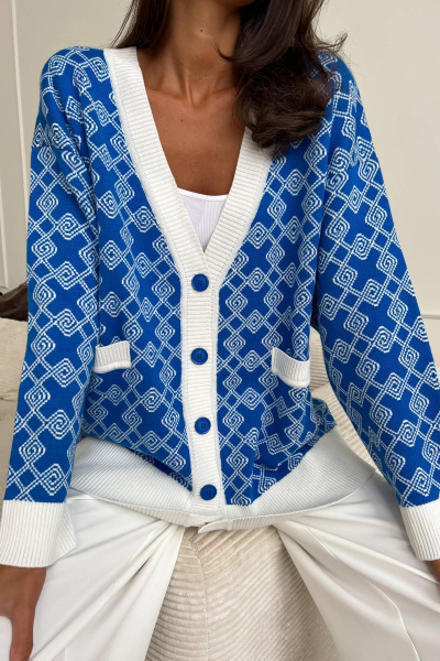 Кардиган pattern CHARMSTORE (электрик-молочный)