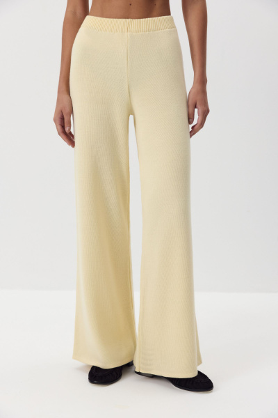 Брюки вязаные с шерстью (ванильный) (M) 