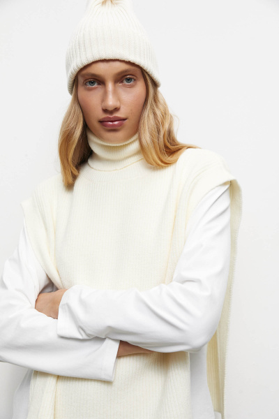 Манишка удлиненная (one size, молочный) 