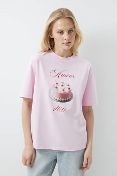 Футболка с принтом Love (розовый)