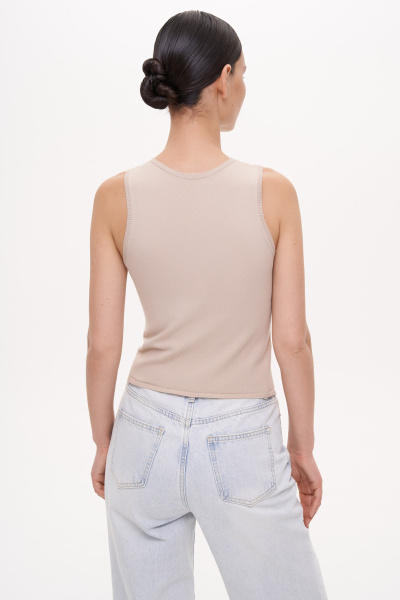 Топ базовый из вискозы (L, бежевый) 2183