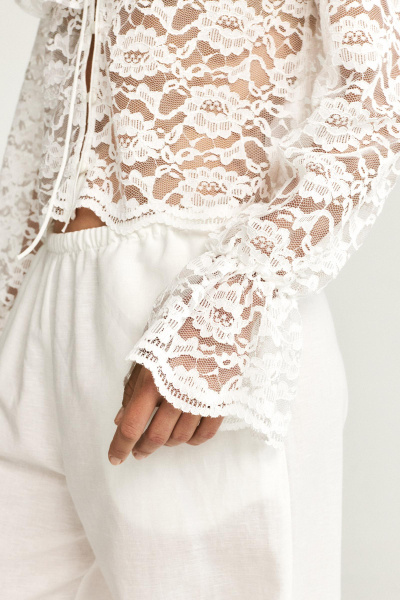 Блузка из кружева (молочная) (M) 