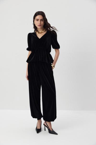 Брюки-шаровары из бархата (Черный) (XS/S) 