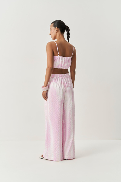 Брюки полоска с гульфиком (розовый) (XS)