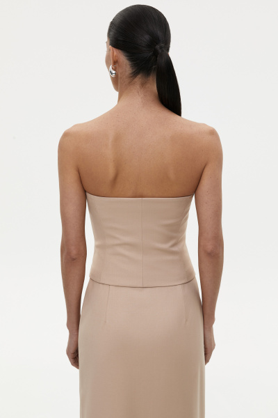 Топ из костюмной ткани (XS, бежевый) 