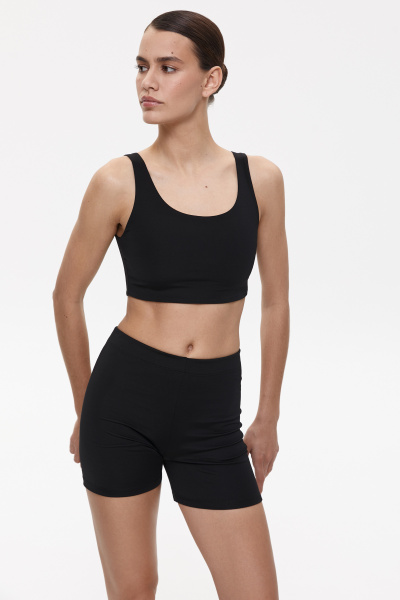 Кроп-топ трикотажный (M, черный) 2159