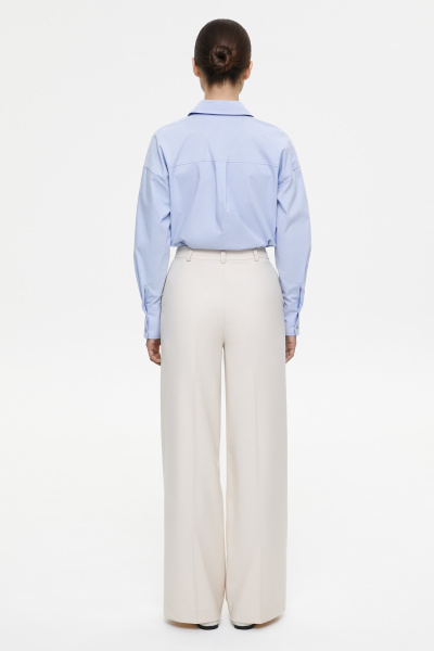 Брюки широкие со средней посадкой (L, светло-бежевый) 2870