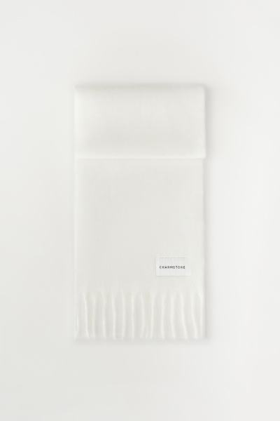 Шарф объемный с бахромой (молочный) (one size)