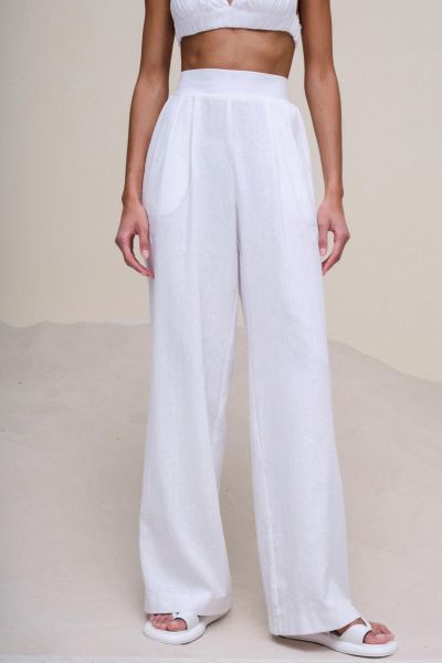 Брюки льняные (молочный)