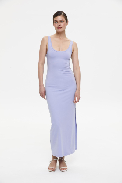 Платье макси трикотажное облегающего силуэта (L, лавандовый) 2547