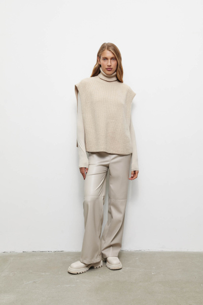 Манишка удлиненная (one size, бежевый)