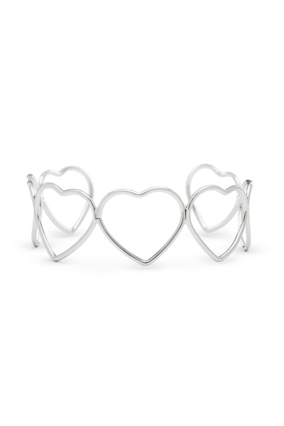 Чокер в форме сердец (one size, серебро)
