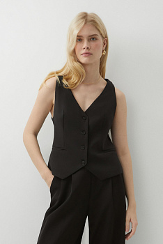 Жилет классический однобортный (черный)