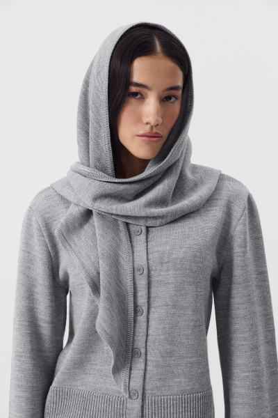 Косынка из шерсти  (серый) (one size) 