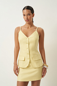 Топ-жилет изо льна (желтый)