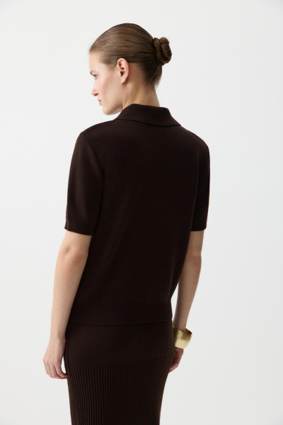 Футболка-поло вязаная (Шоколадный) (XS) 
