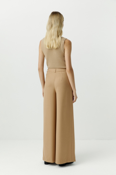 Брюки палаццо с глубокими складками (светло-коричневый) (XS) 