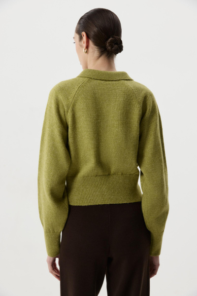 Кардиган на молнии  с шерстью альпаки (Оливковый) (XS) 