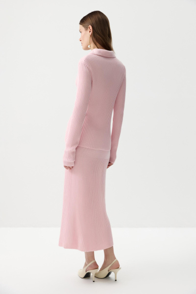 Джемпер-поло с пуговицами (Розовый) (M/L) 