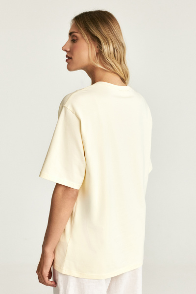 Футболка с принтом FLOWERS (сливочный) (one size) 