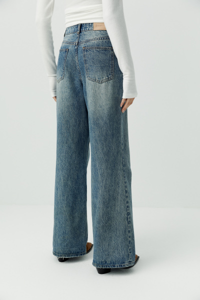 Джинсы с высокой посадкой/Denim pants with high waist (26/XS, пыльно-синий/dusty blue) 2805