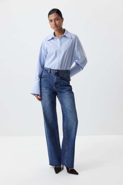 Джинсы с необработанным низом (синий) (M) 