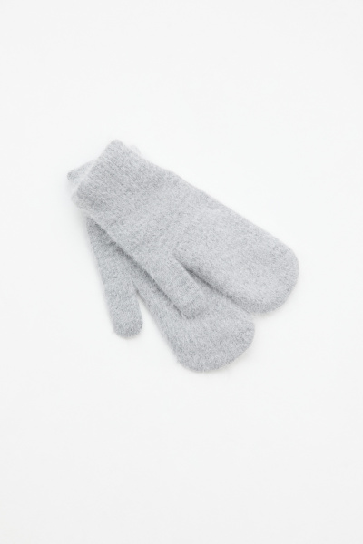 Варежки из трикотажа с мохером (one size, серый) 2775