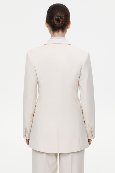 Пиджак приталенный двубортный (L, светло-бежевый) 2870