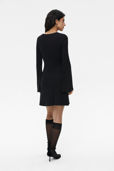 Платье мини из мягкого трикотажа (XS, черный) 