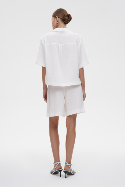 Рубашка с коротким рукавом изо льна (M/L, молочный) 2207